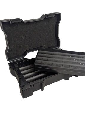 Black Hard Rugged Travel Humidor with Removable Tray